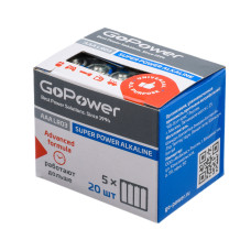 00-00017749 Super Power Alkaline Элемент питания LR03/AAA щелочной 1.5В, 20шт, GoPower