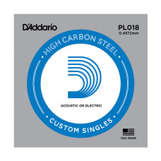 PL018 Plain Steel Отдельная струна без обмотки, сталь, .018, D'Addario