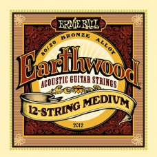 P02012 Earthwood Medium Комплект струн для 12-струнной акустической гитары, бронза,11-52, Ernie Ball
