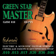 GrSM010 Green Star Master Heavy Комплект струн для электрогитары, нерж. сплав, 10-46, Fedosov