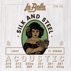 710-12L Light Комплект струн для акустической 12-струнной гитары "шелк и сталь" 10-51 La Bella