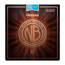 NB1252BT Nickel Bronze Комплект струн для акустической гитары, Balanced Light, 12-52, D'Addario