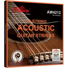 AW4212-SL Комплект струн для 12-струнной акустической гитары, бронза 90/10, 10-47, Alice