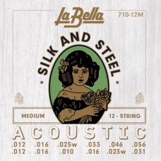 710-12M Medium Комплект струн для акустической 12-струнной гитары "шелк и сталь" 12-56 La Bella