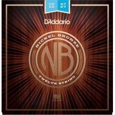 NB1047-12 Nickel Bronze Комплект струн для 12-струнной акустической гитары, Light, 10-47, D'Addario
