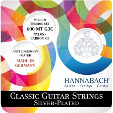 600MT-G3C Silver-Plated Комплект струн для классической гитары, среднее натяжение, Hannabach