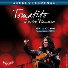 T50J Flamenco Tomatito Комплект струн для классической гитары, сильное натяжение, посеребр, Savarez