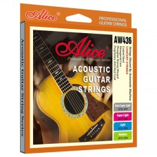 AW436-XL Комплект струн для акустической гитары, фосфорная бронза 10-47 Alice