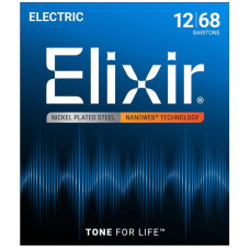 12302 NANOWEB Комплект струн для электрогитары, Baritone, 12-68, Elixir