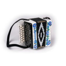 S20XL-C-WH Гармонь "Ромашка" 15х12-I, белая, палехская роспись, Шуйская гармонь