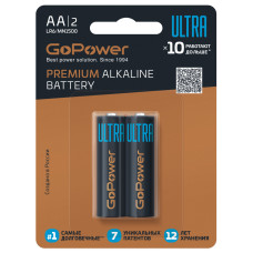 00-00035162 Ultra Элемент питания LR6 AA BL2 щелочной 1.5V, GoPower 00-00035162 Ultra Элемент питания LR6 AA BL2 щелочной 1.5V, GoPower