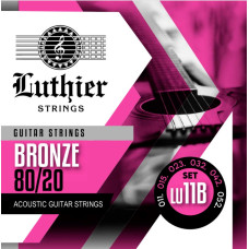 LU-11B Комплект струн для акустической гитары, бронза 80/20, 11-52, Luthier