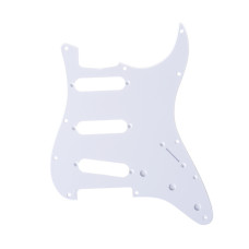 MX1388GW Защитная накладка гитары Fender Stratocaster SSS, 1 слой, белая, Musiclily MX1388GW Защитная накладка гитары Fender Stratocaster SSS, 1 слой, белая, Musiclily