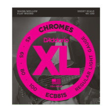 ECB81S Chromes Bass Комплект струн для бас-гитары, Light, 45-100, Short Scale, D'Addario