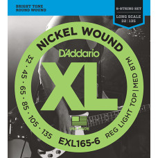 EXL165-6 XL NICKEL WOUND Струны для 6-струнной бас-гитары 6-string Long RLTMB 32-135 D`Addario