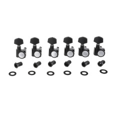 MX1510BK Колки для гитары, 6л, локовые, черные, Musiclily
