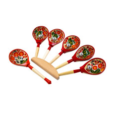 MS-K1-LZ-09 Ложки веерные, пятерка, с бубенцами, 1 категория, Мастерская Сереброва MS-K1-LZ-09 Ложки веерные, пятерка, с бубенцами, 1 категория, Мастерская Сереброва