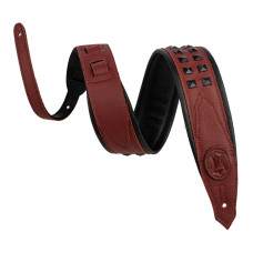 M80GRPDX-BRG Rebel Leathers Series Ремень для гитары, кожаный, бордовый, Levy's