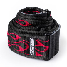 D38-11RD Ремень для гитары, красное пламя, Dunlop