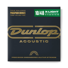 DAP1048 Комплект струн для акустической гитары, фосф.бронза, Extra Light, 10-48, Dunlop