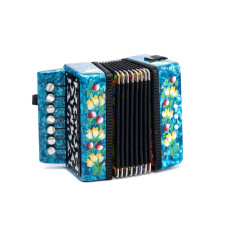 GN-25-LB Гармонь сувенирная "Кроха", голубая, 7х3-I, Тульская Гармонь