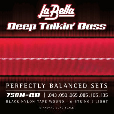 750N-CB Deep Talkin' Bass Комплект струн для 6-струнной бас-гитары, сталь/нейлон, 43-135, La Bella