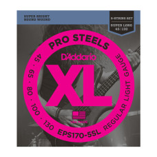 EPS170-5SL ProSteels Комплект струн для 5-струнной бас-гитары, Light, 45-130, S.Long, D'Addario