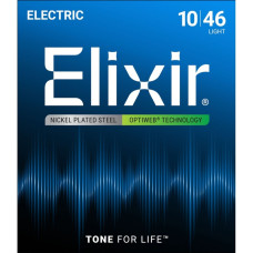 19052 Optiweb Комплект струн для электрогитары, никелированная сталь, Light 10-46, Elixir