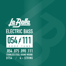 DT54 Drop Tune Комплект струн для бас-гитары, сталь, 54-111, La Bella