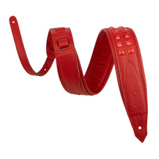 M81GRPDX-RED Rebel Leathers Series Ремень для гитары, кожаный, красный, Levy's