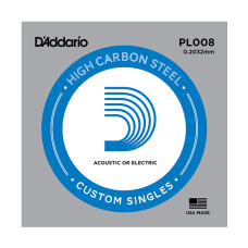 PL008 Plain Steel Отдельная струна без обмотки, сталь, .008, D'Addario PL008 Plain Steel Отдельная струна без обмотки, сталь, .008, D'Addario