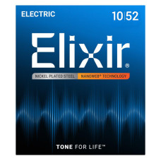 12077 NANOWEB Комплект струн для электрогитары, Light, 10-52, Elixir