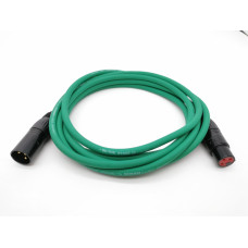 E1-XLR-M-F-0100-5 Кабель микрофонный 1м, зеленый, ZZcable