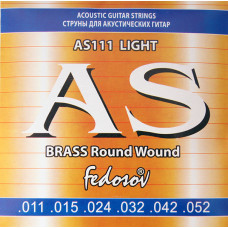 AS111 Brass Round Wound Комплект струн для акустической гитары, латунь, 11-52, Fedosov