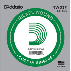 NW037 Nickel Wound Отдельная струна для электрогитары, никелированная, .037, D'Addario