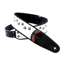 8436612540627 Mojo Cat Ремень для гитары, текстиль/синтетика, белый, RightOn Straps