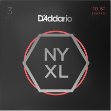 NYXL1052-3P Струны для электрогитары, 3 комплекта, никелированные, Light T/Heavy B, 10-52, D'Addario