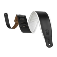 M26PD-BLK-WHT Amped Leather Series Ремень для гитары, кожаный, черный/белый, Levy's