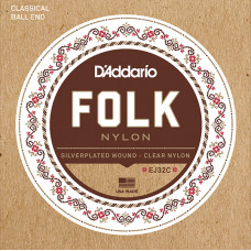 EJ32C Folk Nylon Комплект струн для классической/акустической гитары, нейлон, D'Addario