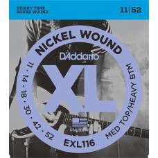 EXL116 XL NICKEL WOUND Струны для электрогитары Meduim Top/Heavy Bottom 11-52 D`Addario