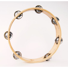 HLT-101 Тамбурин круглый без кожи 10" деревянный, 1 ряд бубенцов. DADI