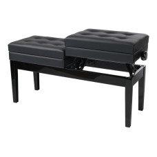 HY-PJ026 Банкетка двойная, черный глянец, искусственная кожа, Rin