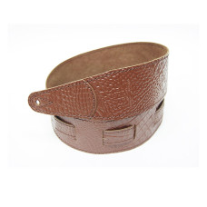 FL660357L11 Leather 11 Ремень для гитары, кожаный, красный кедр, тиснение рептилия, Fidel