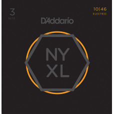 NYXL1046-3P NYXL 3 Комплекта струн для электрогитары, Regular Light, 10-46, D'Addario NYXL1046-3P NYXL 3 Комплекта струн для электрогитары, Regular Light, 10-46, D'Addario