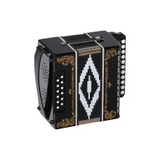 S48/1XL-A-BLACK Гармонь «Чайка» 21х12, чёрный, Шуйская гармонь