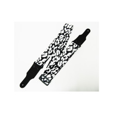 FL40180PA PolyArt Ремень для гитары, полиэстер, орнамент, белое на черном, Fidel FL40180PA PolyArt Ремень для гитары, полиэстер, орнамент, белое на черном, Fidel