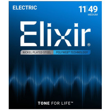 12100 POLYWEB Комплект струн для электрогитары, никелированная сталь, Medium 11-49, Elixir