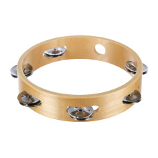 HLT-081 Тамбурин круглый без кожи 8" деревянный, 1 ряд бубенцов. DADI