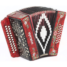 S51XL-A-RED Гармонь "Шуйская" 25х25-III, красная, Шуйская гармонь