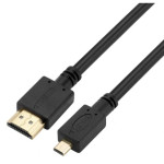 00-00032060 Кабель HDMI (m)-microHDMI (m) 1м ПВХ ver.2.0 черный, GoPower 00-00032060 Кабель HDMI (m)-microHDMI (m) 1м ПВХ ver.2.0 черный, GoPower